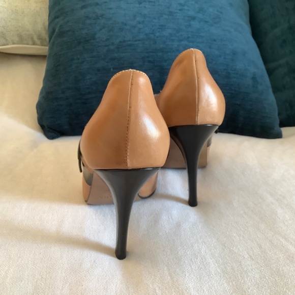 Hobbs Draycott Colourblock Mary Jane High Heel Courts Caramel Black Size 8 - Picture 4 of 12